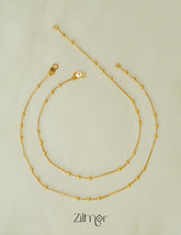 KT1011706- Anti-Tarnish Gold Plated Simple  Balls pair Anklet 2-Zilmor